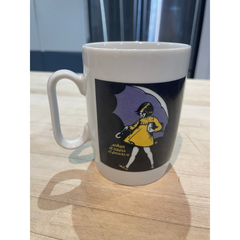 Morton Salt 1968 Coffee Cup When It Rains It Pours Japan Made Vintage Mug